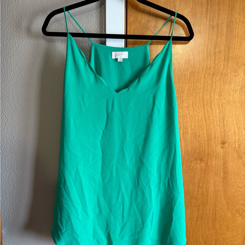 LOFT Teal V-Neck Spaghetti Strap Cami